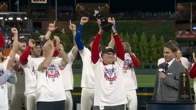 Philadelphia Phillies presented with NLCS trophy after beating Padres