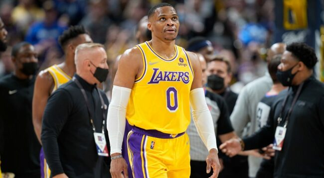 Lakers' Westbrook doutbful to play Wednesday vs. Nuggets with hamstring injury