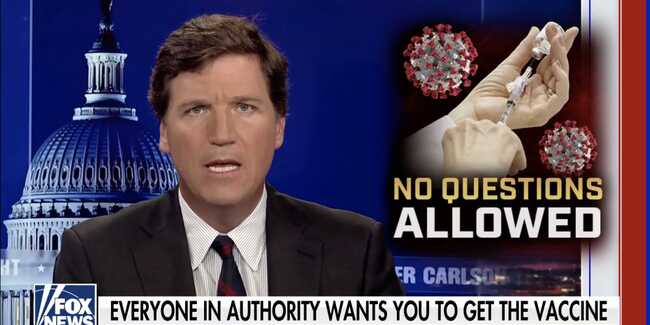 Tucker Carlson is attacking the COVID vaccine again, claiming that thousands have died after taking the shot