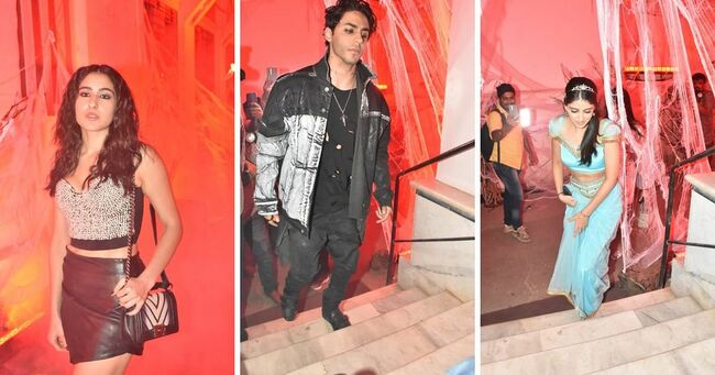 Pics: Aryan Khan, Sara Ali Khan, Navya Nanda Attend Halloween Party in Mumbai