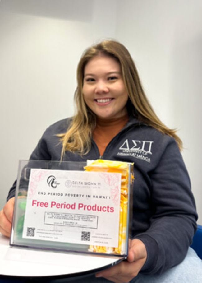 Free menstrual products available at Shidler college