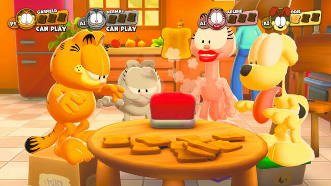 Garfield takes on Mario Party in Lasagna Party