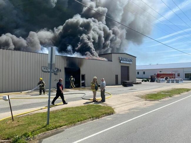 Fire damages aircraft tire retread company