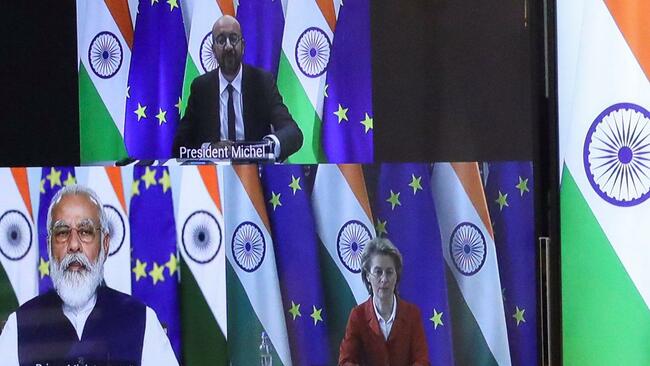India's PM will meet with leaders of all 27 EU countries to talk about '?? trade?