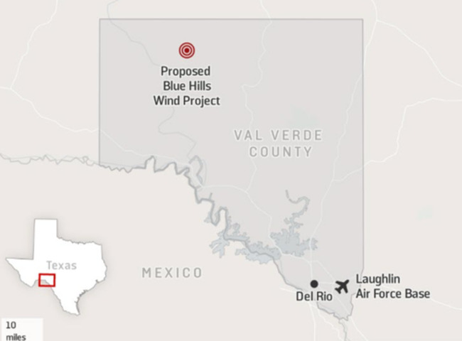 China Plans To Build Giant Wind Farm Next To USAF Base In Texas?