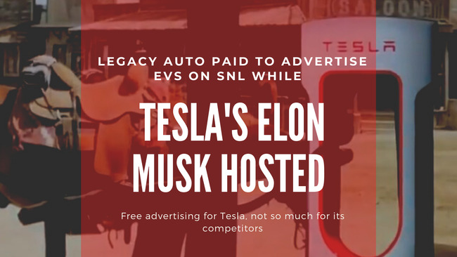 Legacy Auto Paid To Advertise EVs On SNL Last Night, While Tesla's Elon Musk Hosted