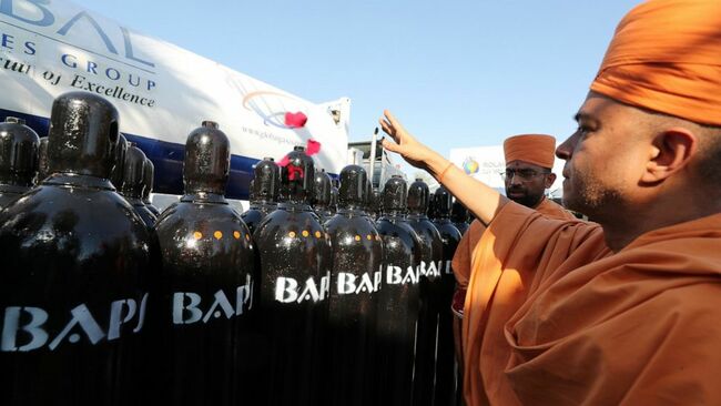 Hindu temple in UAE ships oxygen aid to crisis-hit India