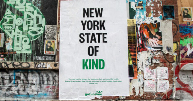 GoFundMe Celebrates New York's Generosity and Establishes Its Brand as the Currency of Kindness