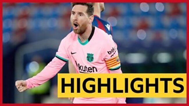 La Liga: Lionel Messi scores volley as Levante hold Barcelona in six-goal thriller
