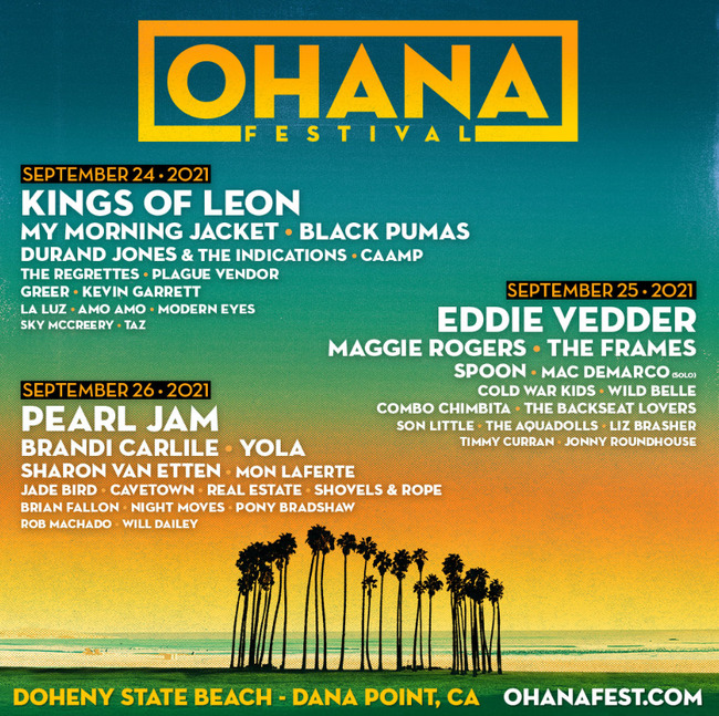 Eddie Vedder's Ohana Festival to Return in September