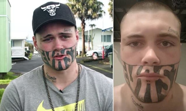 Man With Tattooed Face Who Couldn’t Find Job Turns Heads Over Photos Of Him Before Tattoos