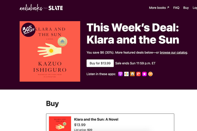 Slate is selling audiobooks that you can listen to through your podcast app