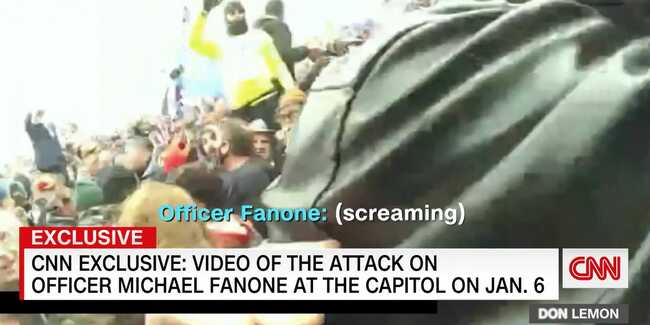 Bodycam video shows a DC police officer being assaulted by Capitol rioters, with one yelling: 'I got one!'