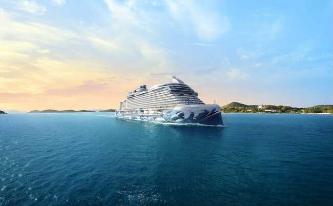 Norwegian has unveiled a new cruise ship complete with a food hall, Starbucks, and its largest staterooms ever - see inside