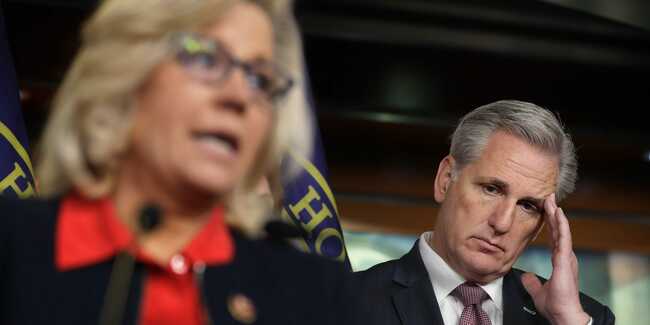Rep. Liz Cheney said GOP leader Kevin McCarthy is 'not leading with principles right now' and called his actions 'sad' and 'dangerous'