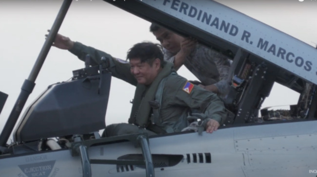 LOOK: Call sign ‘Lawin' on board: Marcos tries riding PH fighter jet