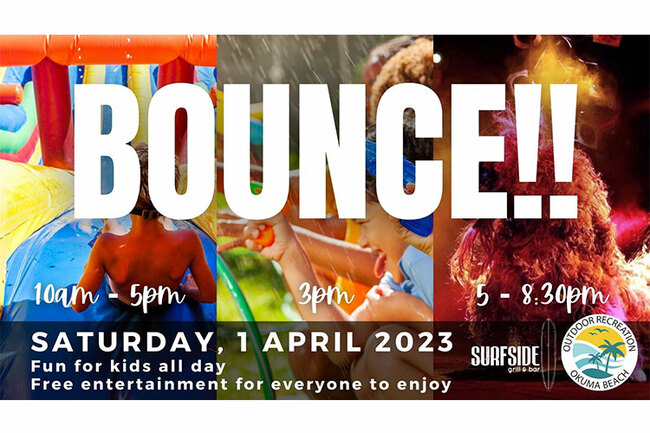 End your spring break on a fun note at Okuma Beach's Bounce!! event
