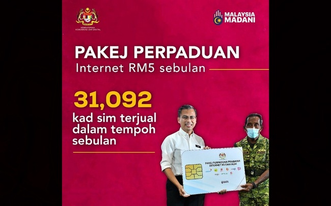 31,092 PEOPLE HAVE PURCHASED RM5 PER MONTH SIM CARD