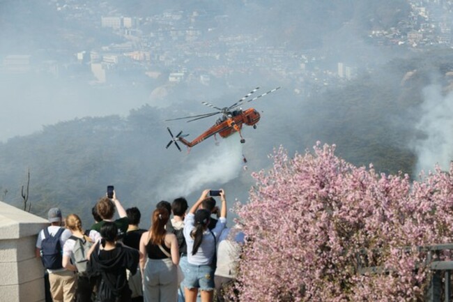120 households evacuated during wildfire on Seoul's Mount Inwang