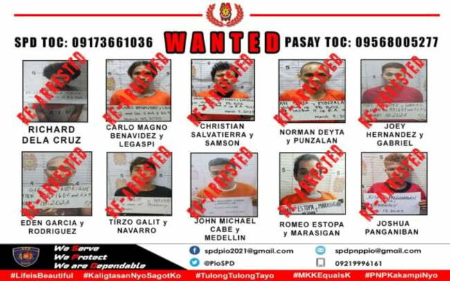 All10 Pasay jail escapees recaptured, says SPD