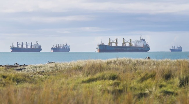 Shipping flat out at the port