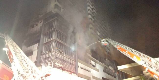 Huge fire hits high-rise condo building in Cebu City