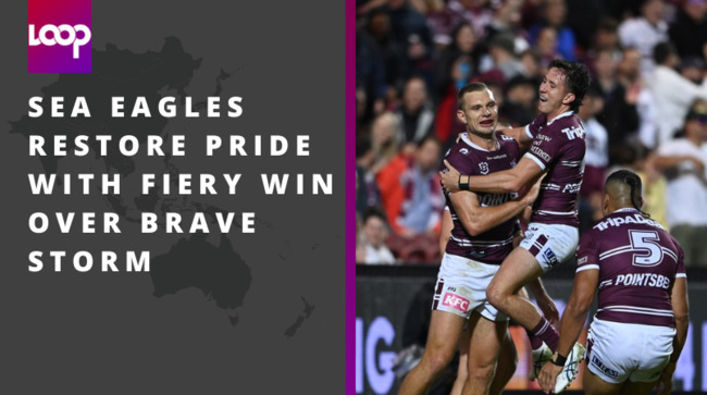 Sea Eagles restore pride with fiery win over brave Storm
