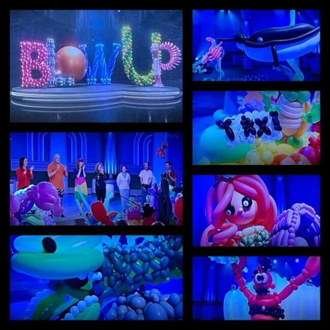 These photos were taken from the TV the show called Blow up , it's a game show where the contestants make these creations with balloons , the contestants weave balloons and their creations were amazin