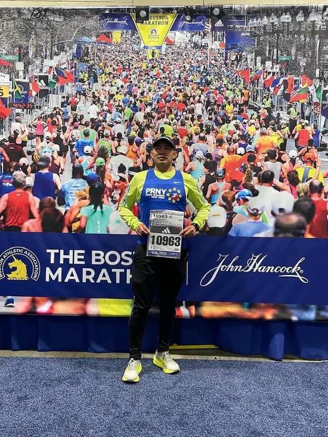 52-year-old Boljoon, Cebu native finishes Boston Marathon in less than 4 hrs