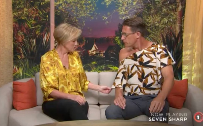Kiwi hosts Hilary Barry and Jeremy Wells' hilarious wardrobe antics on 'Seven Sharp'