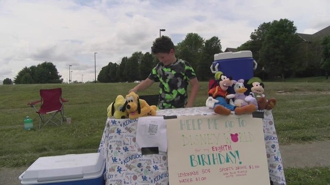 Boy dreams of a birthday in Disney World