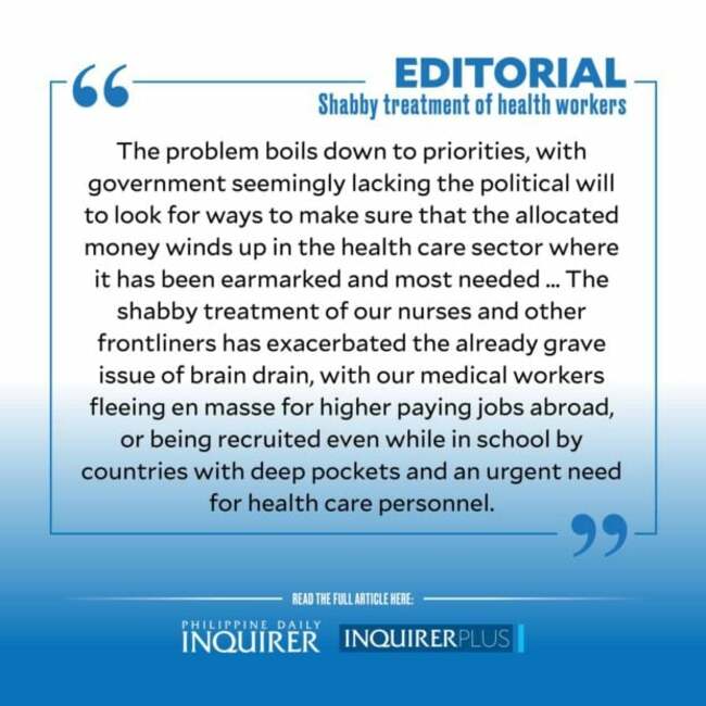 Shabby treatment of health workers