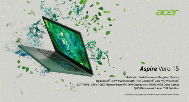 Acer extends eco-friendly Vero Line with powerful Aspire Vero laptop and Acer Vero projector