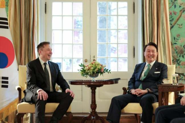 South Korean President Yoon meets with Tesla's Elon Musk