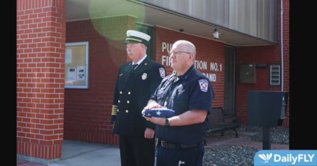 Pullman Fire Department's Deputy Fire Marshal is congratulated for his retirement