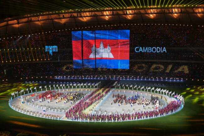 Flags and fireworks as Cambodia kicks off SEA Games 2023