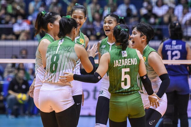 La Salle moves on cusp of UAAP women's volleyball title, overcomes NU in Game 1