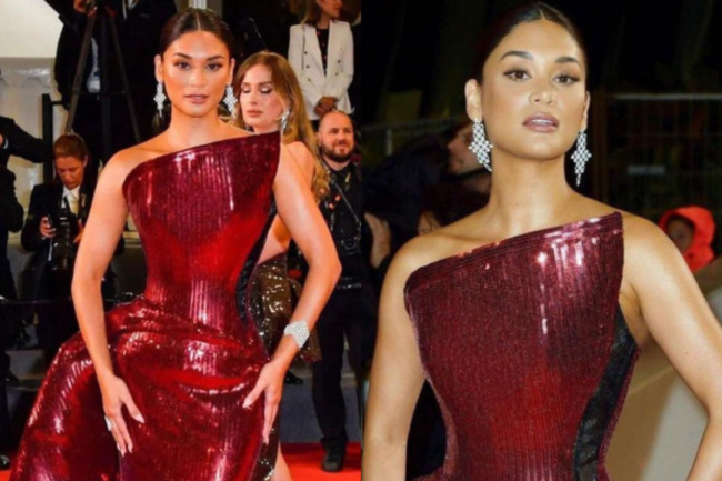 LOOK: Pia Wurtzbach stuns in sparkly red Mark Bumgarner gown in Cannes debut