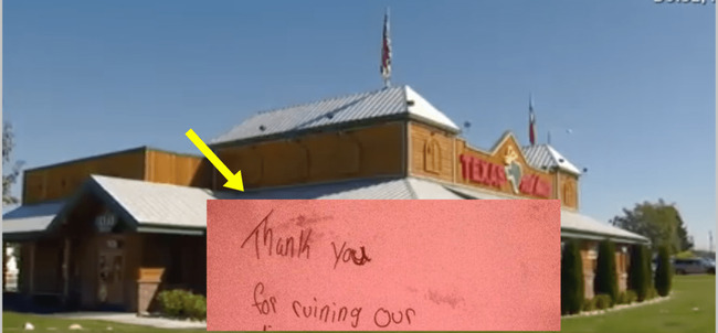 Strangers Slap 'Nasty' Note Down On The Table While Family Is Halfway Through Dinner