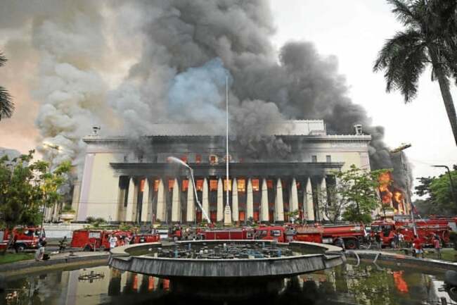 Fire out declared in Manila Central Post Office after more than a day