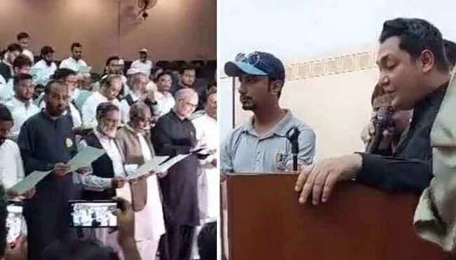 WATCH: LB representatives clueless as 'cool commissioner' administers oath in English