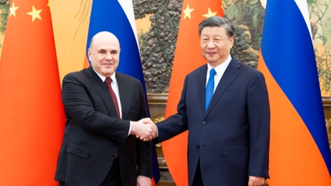 Xi meets Russian PM Federation Mikhail Mishustin
