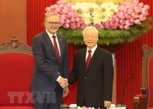 Party leader agrees on elevating Vietnam-Australia relations to new level
