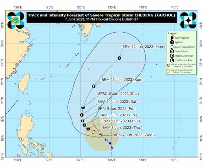 Chedeng now a severe tropical storm but still no direct effect on PH