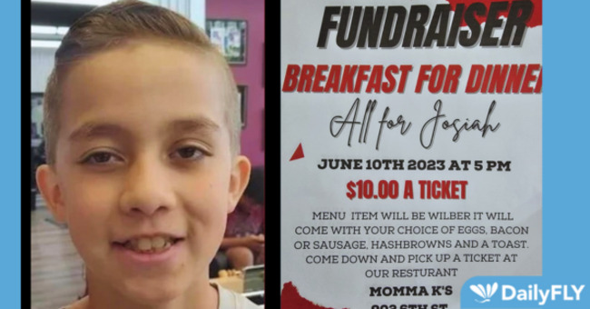 Breakfast for Dinner Fundraiser for Josiah at Momma K's, this Saturday