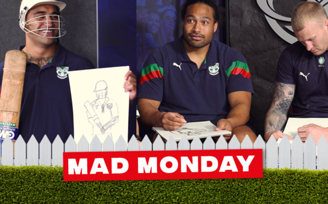 The Warriors draw "Profile Pics" of each other with Mad Monday