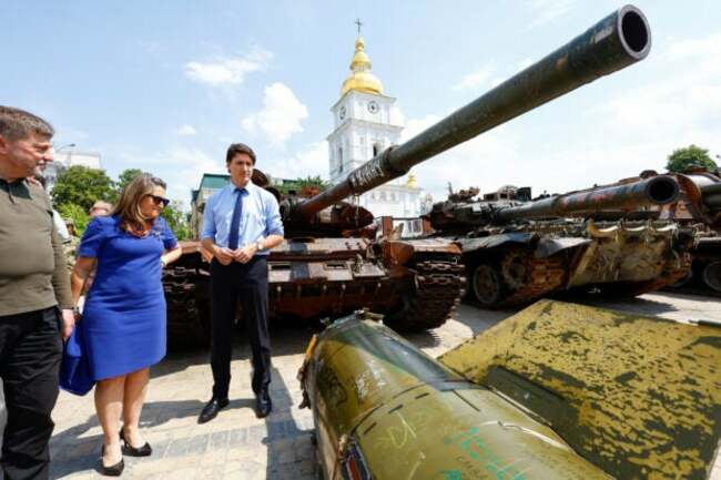 Canada's Trudeau, in Kyiv, announces military aid, addresses parliament