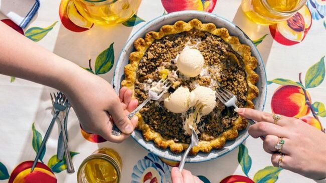 Sweet tea peach pie from Georgia