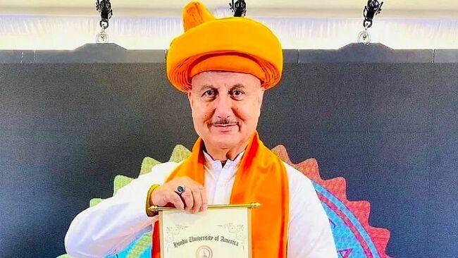 Anupam Kher Conferred Doctorate In Philosophy of Hindu Studies In the US