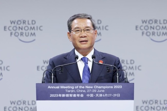 Full text of Li Qiang's address at the opening plenary of the Annual Meeting of the New Champions 2023